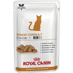 Паучи Royal Canin ВКН Senior Consult Stage 1 диета для кошек старше 7 лет без признаков старения 100г (774001)