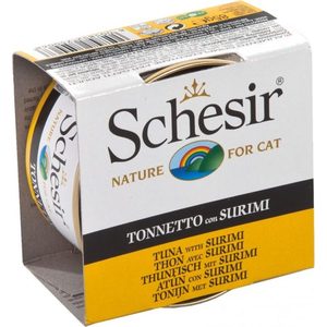 Консервы Schesir Nature for Cat Tuna with Surimi кусочки в желе с тунцом и сурими для кошек 85г (С13