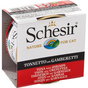 Консервы Schesir Nature for Cat Tuna with Shrimps кусочки в желе с тунцом и креветками для кошек 85г
