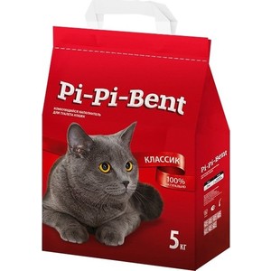 Наполнитель Pi-Pi-Bent Classic комкующийся для кошек 5кг (п/э пакет)