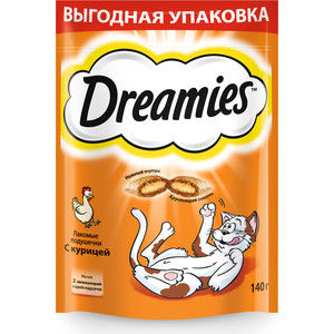 Лакомства Dreamies лакомые подушечки с курицей для кошек 140г (10150256)