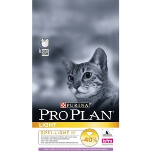 Сухой корм PRO PLAN OPTI LIGHT Low Fat Light Adult Cat Rich in Turkey с индейкой для кошек склонных к полноте 1,5кг (12066154)