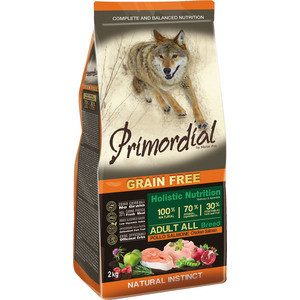 Сухой корм Primordial Grain Free Holistic Dog Adult All Breed with Chicken & Salmon беззерновой с курицей и лососем для собак всех пород 2кг (MSP5202) Сухой корм Primordial Grain Free Holistic Dog Adult All Breed with Chicken & Salmon беззерновой с курицей и лососем для собак всех пород 2кг (MSP5202)