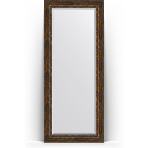 Зеркало напольное с фацетом поворотное Evoform Exclusive Floor 87x207 см, в багетной раме - состаренное дерево с орнаментом 120 мм (BY 6140)