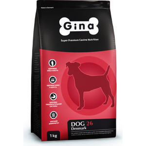 Сухой корм Gina Denmark DOG 26 с курицей и рисом для взрослых активных и выставочных собак 18кг (080