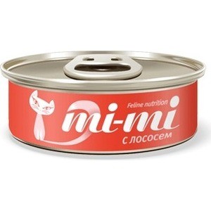 Консервы Mi-Mi Feline Nutrition с лососем кусочки в желе для кошек 80г