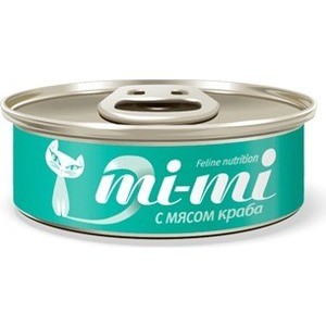 Консервы Mi-Mi Feline Nutrition с мясом краба кусочки в желе для кошек 80г