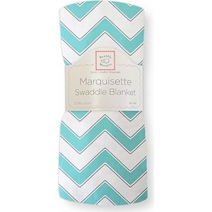 Пеленка детская тонкая SwaddleDesigns Маркизет Turquoise Chevron (SD-450TQ) chevron