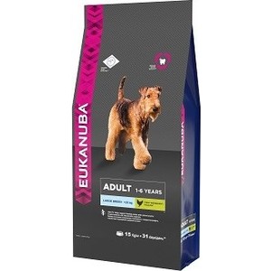 Сухой корм Eukanuba Adult Dog Large Breed Rich in Chicken с курицей для взрослых собак крупных пород 15кг Сухой корм Eukanuba Adult Dog Large Breed Rich in Chicken с курицей для взрослых собак крупных пород 15кг