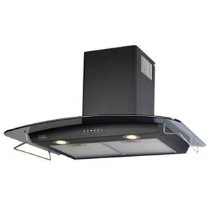 Вытяжка Krona Scarlett 600 black/dark glass/gold 5P с рейлингом
