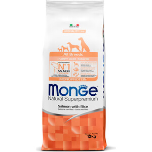 Сухой корм Monge Speciality Line Puppy and Junior All Breed Salmon and Rice с лососем и рисом для щенков всех пород 12кг