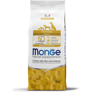 Сухой корм Monge Speciality Line Adult Dog All Breed Chicken, Rice and Potatoes с курицей, рисом и картофелем для собак всех пород 12кг