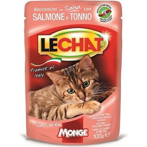 Паучи Lechat Cat Salmon and Tuna с лососем и тунцом кусочки в соусе для кошек 100г цена Паучи Lechat Cat Salmon and Tuna с лососем и тунцом кусочки в соусе для кошек 100г цены онлайн