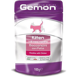 Паучи Gemon Kitten Chunkies with Chicken с курицей кусочки для котят 100г