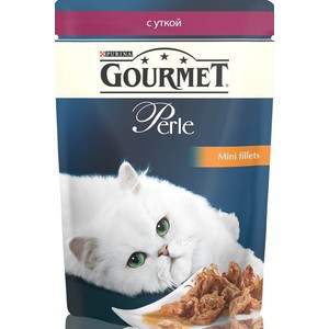 Паучи Gourmet Perle Mini Fillets с уткой для кошек 85г (12222486) gourmet паучи gourmet perle mini fillet для взрослых кошек с курицей 85 г
