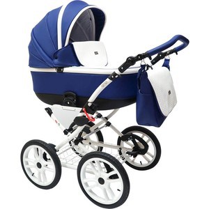 Коляска классическая Vikalex Grata 3 в 1 leather navy blue (Vi73485)
