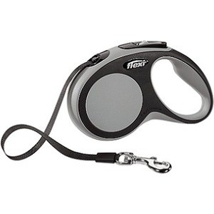 Рулетка Flexi New Comfort S лента 5м черный/серый для собак до 15кг