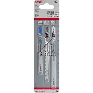 Набор пилок для лобзика Bosch 3шт T123X/T234X/T345XF (2.607.010.515)