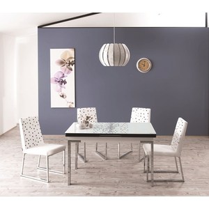 Комплект кухонный AlwaysSTAR Стол M21 white, 4 стула S21 white