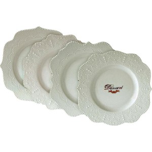 Набор из 4-х десертных тарелок Easy Life (R2S) Белое кружево (R2S1268_MADE-AL)