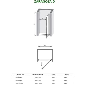 Душевая дверь Olive'S Zargoza D 90 реверсивная, профиль Silver глянцевый, стекло матовое 5 мм (ZARD-900-02C) от Техпорт