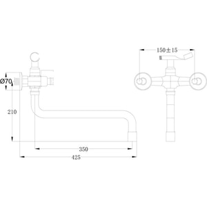 Смеситель для ванны РМС SL68 с длинным изливом (SL68-140-1) от Техпорт