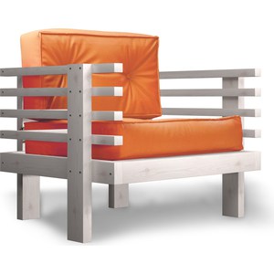 Кресло Anderson Стоун бел дуб-оранжевый кож.зам