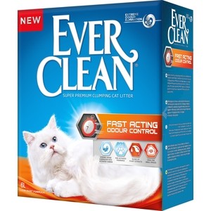 Наполнитель Ever Clean Fast Acting мгновенный контроль запахов комкующийся для кошек 6л acting