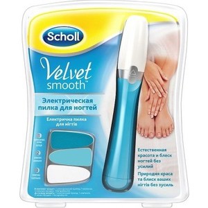 Scholl Электрическая пилка для ногтей голубая Velvet Smooth