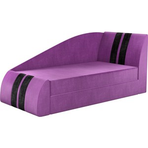 Детская кровать АртМебель Мустанг микровельвет фиолетовый правый