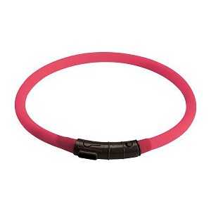 Шнурок Hunter LED Silicon Dog Tube Yukon 20-70 см розовый светящийся на шею для собак