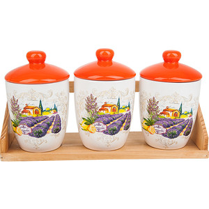 Набор банок для сыпучих продуктов 3 штуки Polystar Collection Прованс (L2430725) Набор банок для сыпучих продуктов 3 штуки Polystar Collection Прованс (L2430725)