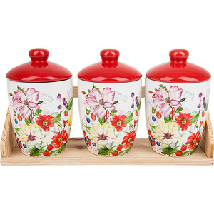Набор банок для сыпучих продуктов 3 штуки Polystar Collection Summer (L2430918) Набор банок для сыпучих продуктов 3 штуки Polystar Collection Summer (L2430918)