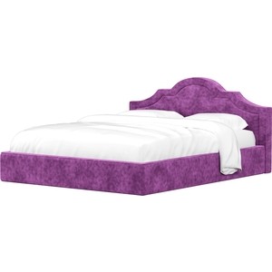 Кровать АртМебель Афина микровельвет фиолетовый