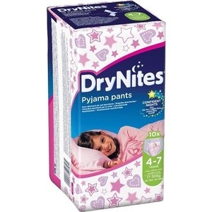 Huggies Трусики DryNights для девочек 4-7лет 10шт