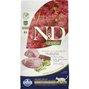 Сухой корм Farmina N&D Cat GF Quinoa Weight Management Lamb Broccoli & Asparagus беззерновой с ягненком киноа брокколи и спаржей для кошек 1,5кг цена Сухой корм Farmina N&D Cat GF Quinoa Weight Management Lamb Broccoli & Asparagus беззерновой с ягненком киноа брокколи и спаржей для кошек 1,5кг цены онлайн