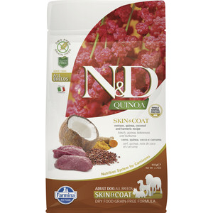 Сухой корм Farmina N&D Dog GF Quinoa Skin & Coat Venison Coconut & Turmeric беззерновой с олениной киноа кокосом и куркумой для собак 800г farmina farmina matisse codfish mousse 85 гр х 24 шт