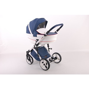 Коляска 2 в 1 Lonex Comfort Galaxy COMF-G-13 (белый/синий/красный кант) коляска 2 в 1 lonex comfort galaxy comf g 09 бирюза зигзаг