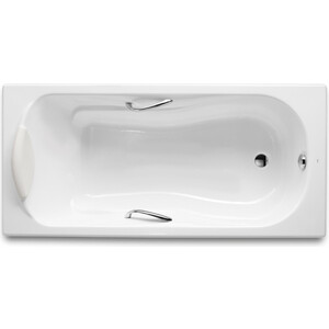 Чугунная ванна Roca Haiti 150x80 antislip с отверстиями для ручек хром (2332G000R)