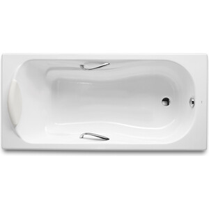 Чугунная ванна Roca Haiti 170x80 antislip с отверстиями для ручек хром (2327G000R)