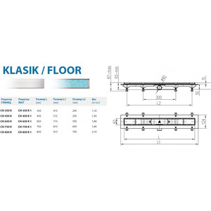 Душевой лоток с решеткой Alpen Klasic/Floor 35 cм хром матовый (CH-350K1) от ТЕХПОРТ Душевой лоток с решеткой Alpen Klasic/Floor 35 cм хром матовый (CH-350K1) от ТЕХПОРТ
