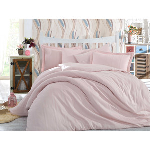 Комплект постельного белья Hobby home collection Евро, сатин-жаккард, Stripe нежно-розовый (1501001615)