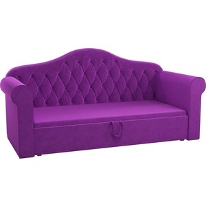 Детская кровать АртМебель Делюкс микровельвет фиолетовый