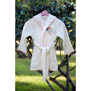 Халат детский Pupilla бамбук с вышивкой Kids крем девочка (2947/CHAR003)