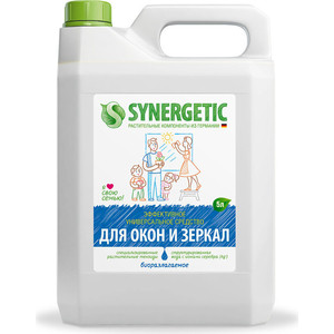 Средство Synergetic для мытья окон, зеркал, мебели и бытовой техники, 5 л